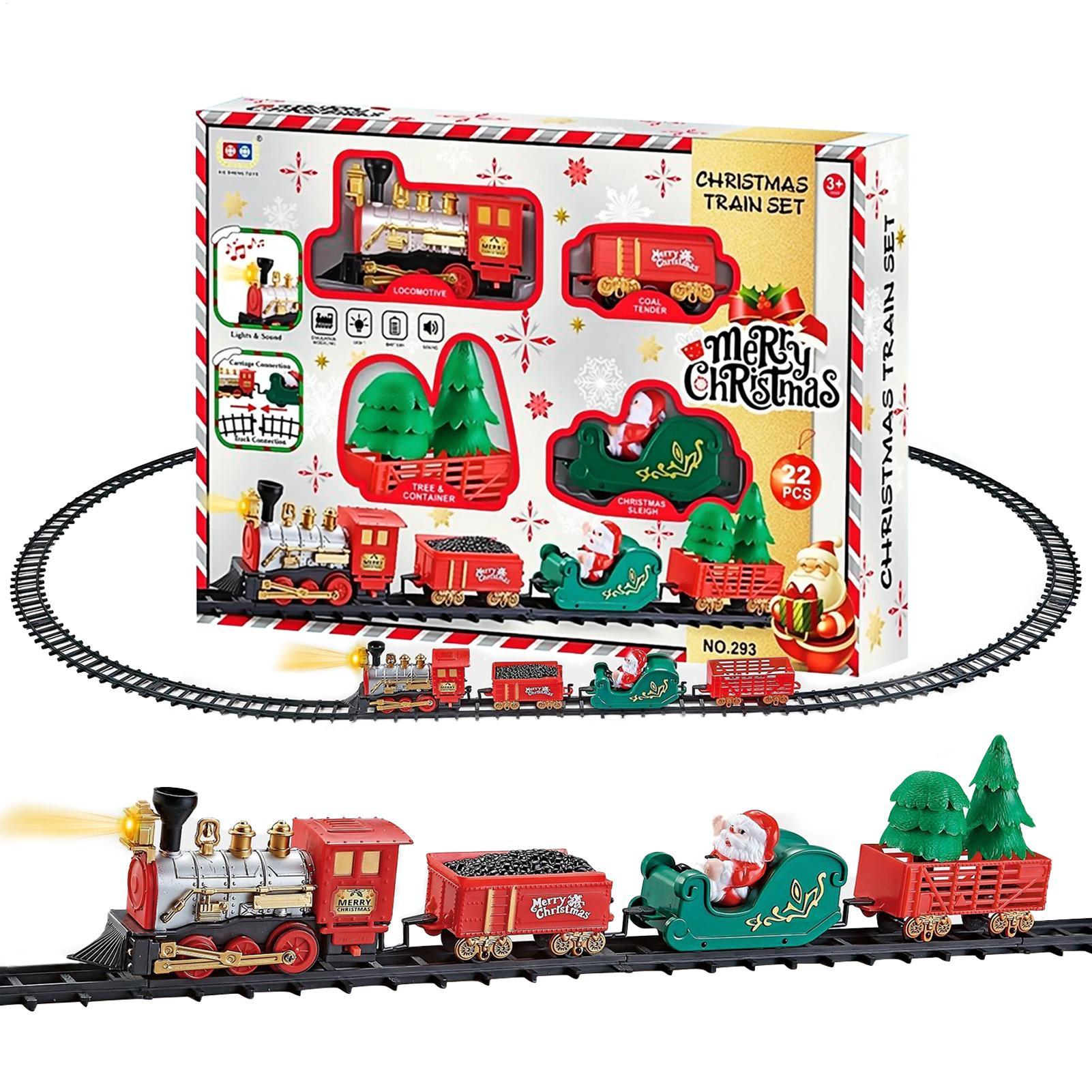 Toy Train Track Set - Świąteczny pociąg z światłem i dźwiękiem,