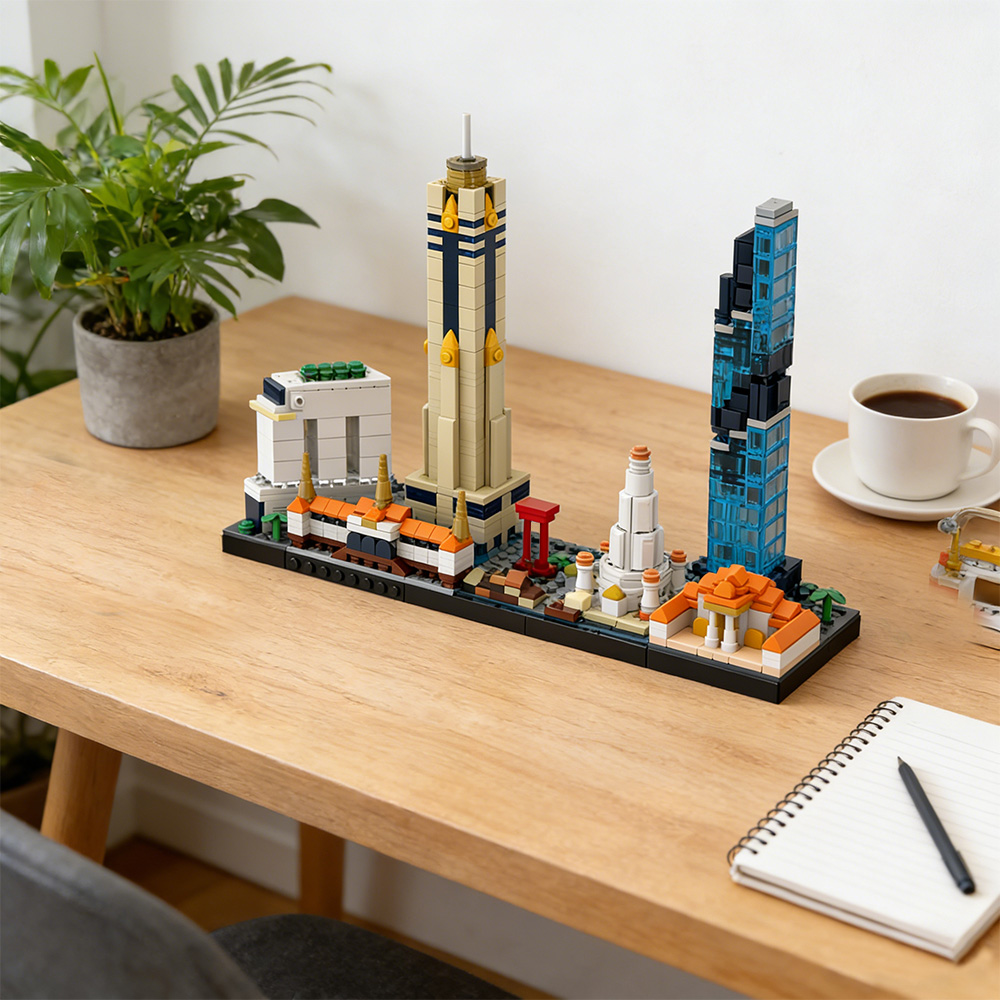 Kids Toys Bangkok - Klocki MOC Bangkok Skyline, model budowli,