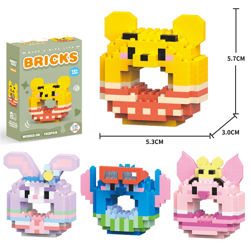 Kids Toys Cartoon Images - Nowe klocki konstrukcyjne w kształcie pączka,