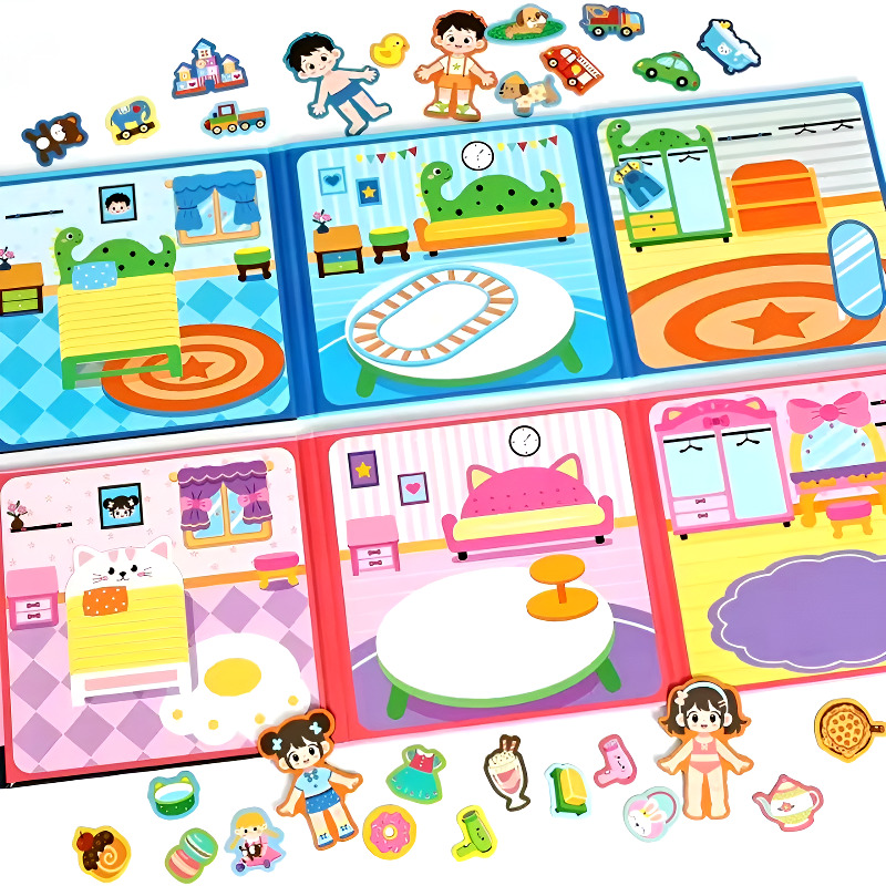 Kids Quiet Toys - Magnetyczna cicha książeczka do ubierania dla