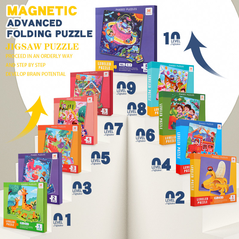 Kids Quiet Toys - Magnetyczne drewniane puzzle dla dzieci z