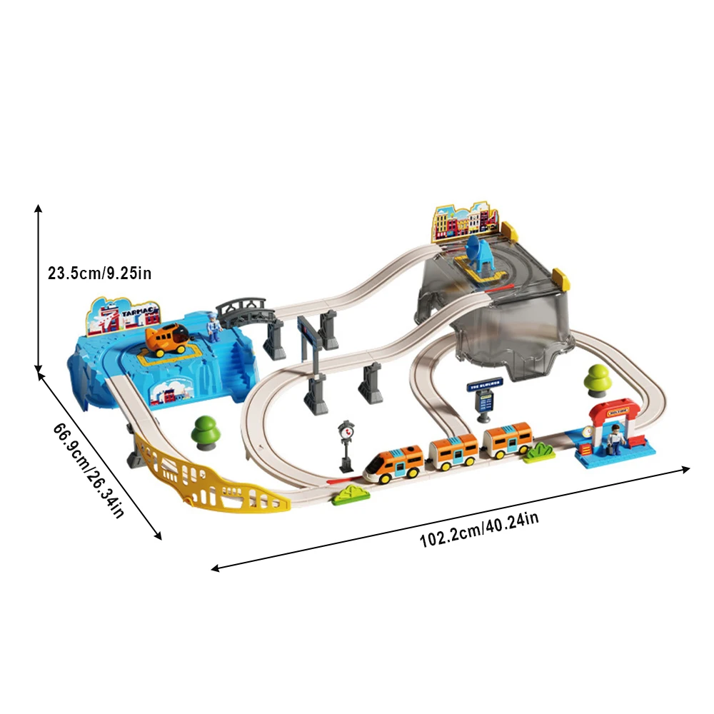 Toy Train Track Set - Zestaw kolejek z motywem lotniskowym z
