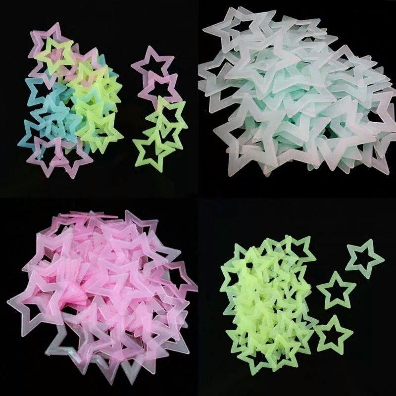 Glow In Dark Stars - 3D Hollow Star Energy Storage fluorescencyjne
