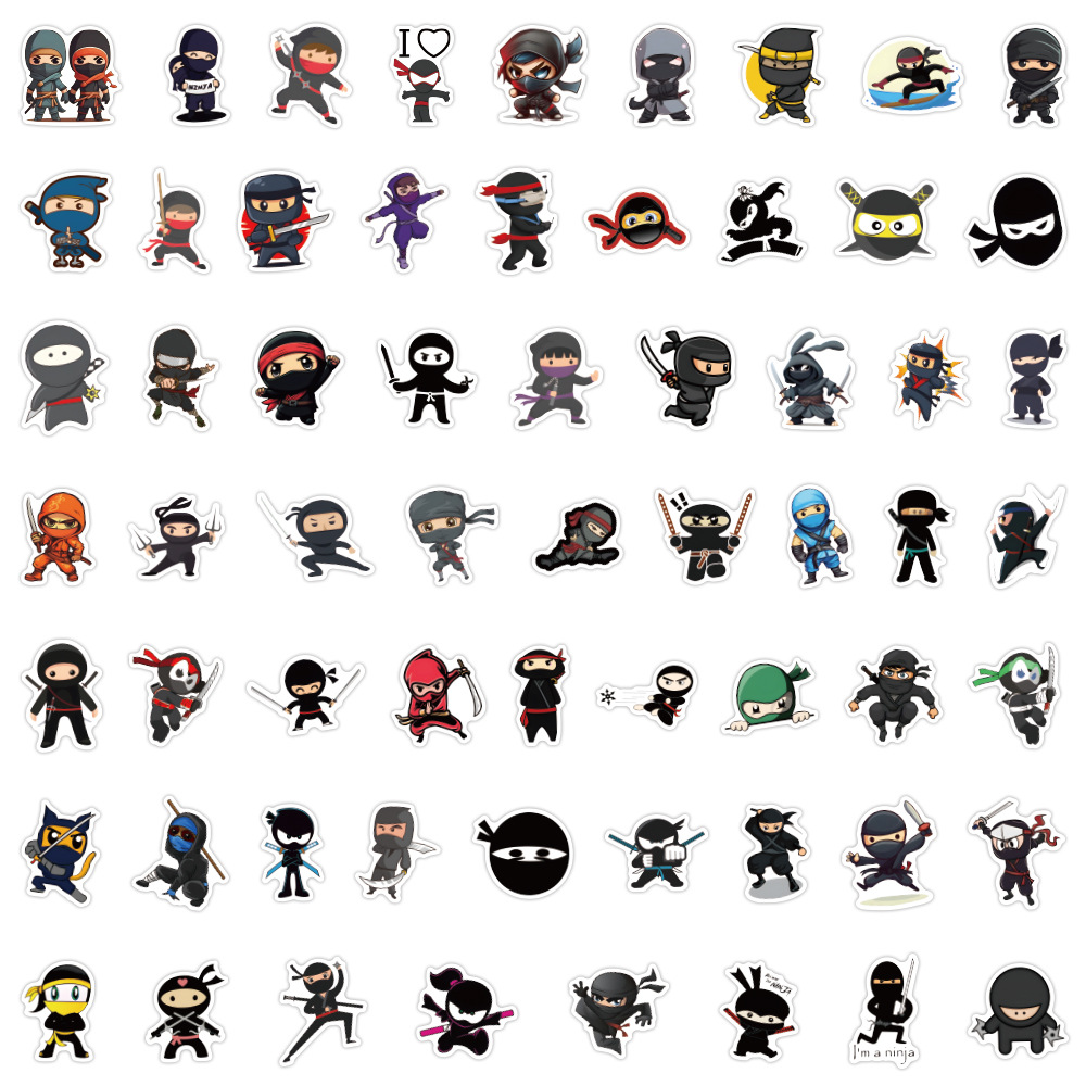 60 SZTUK Naklejek Ninja Samura – Kids Toys Cartoon Images recenzja i cena