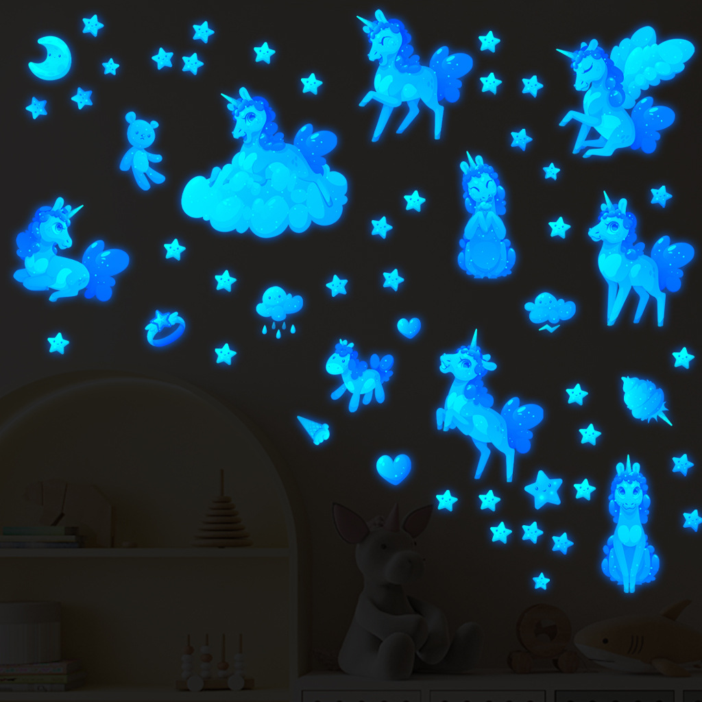Cartoon Luminous Unicorn Nakle – Glow In Dark Stars recenzja i cena