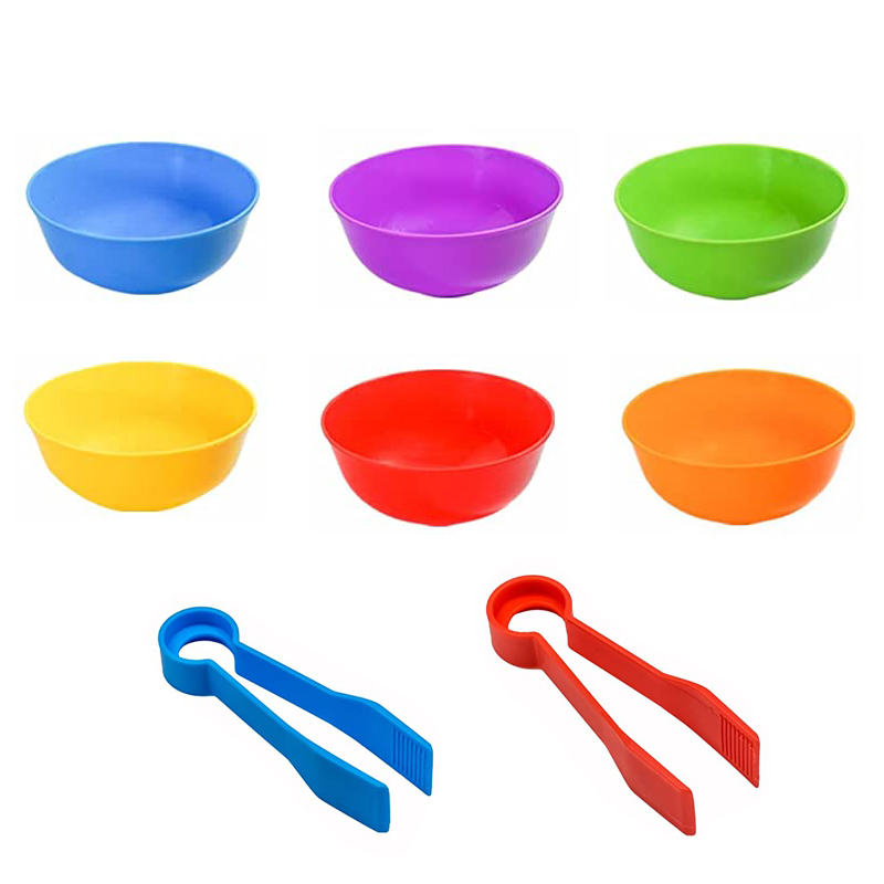 6 Plastikowych Miski z 2 Pęset – Kids Toys 2 Year Old recenzja i cena