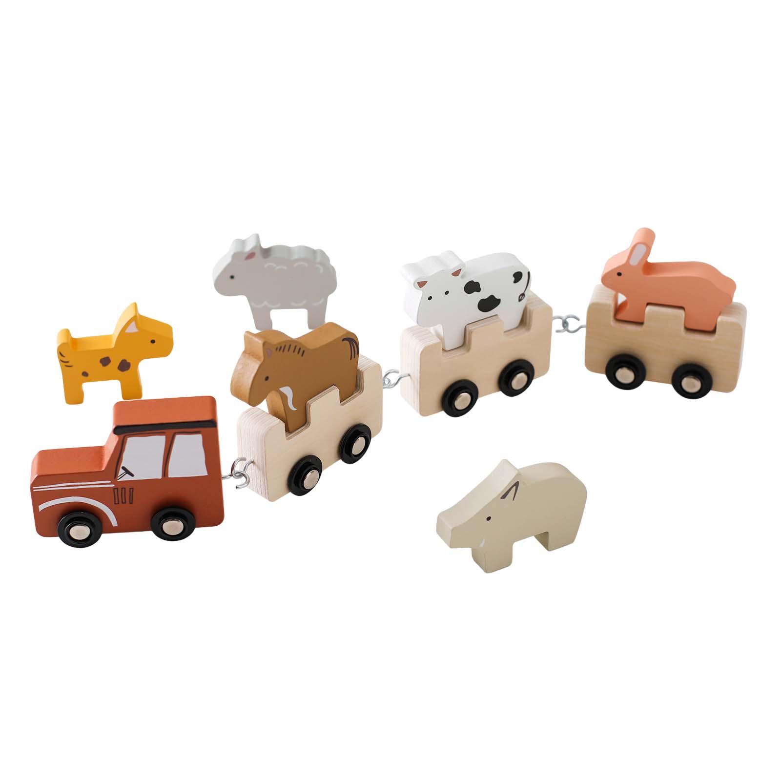 Drewniany pociąg ze zwierzętam – Kids Toys 2 Year Old recenzja i cena