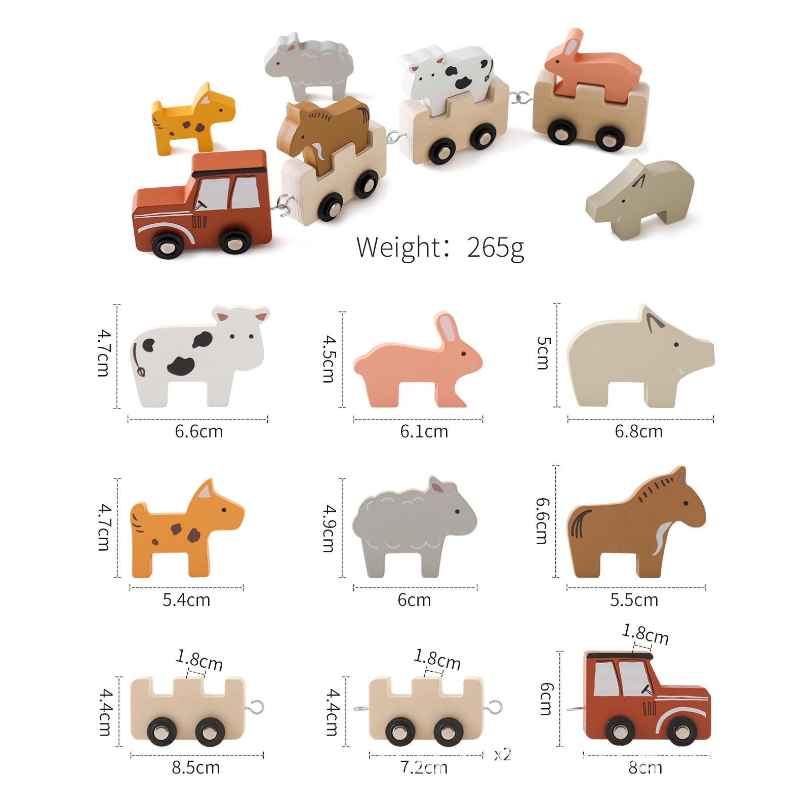 Drewniany pociąg ze zwierzętam – Kids Toys 2 Year Old recenzja i cena